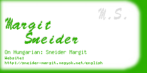 margit sneider business card